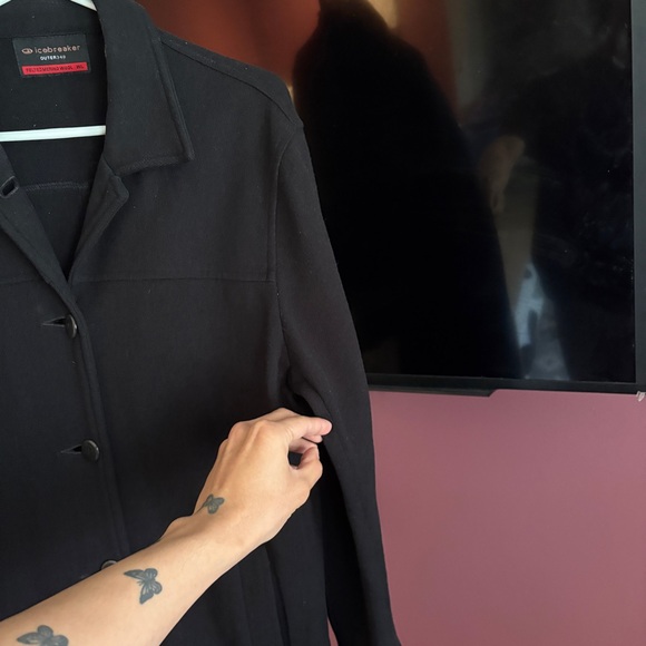 Icebreaker Black Merino Wool Lighweight Jacket - Picture 15 of 16